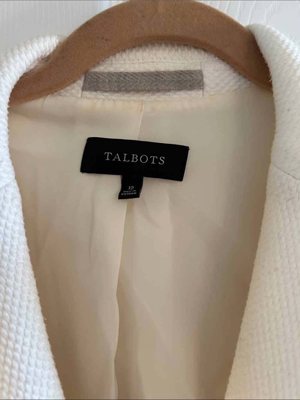 Talbots Cream Textured Two-Button Blazer - Picture 2 of 12